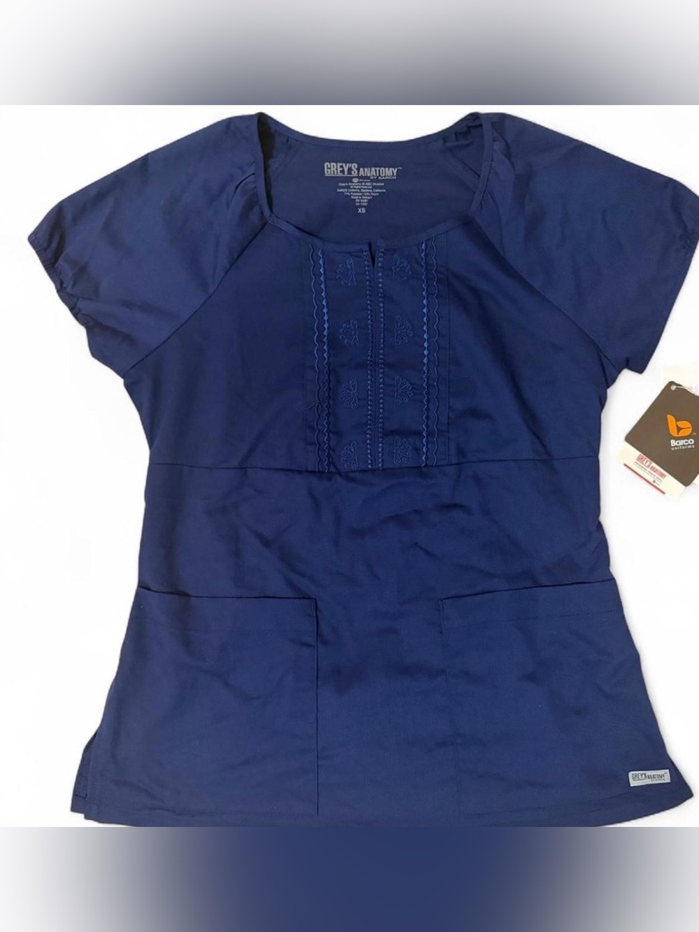 New Greys anatomy navy blue scrub top in size XSmall #scrubs #medical